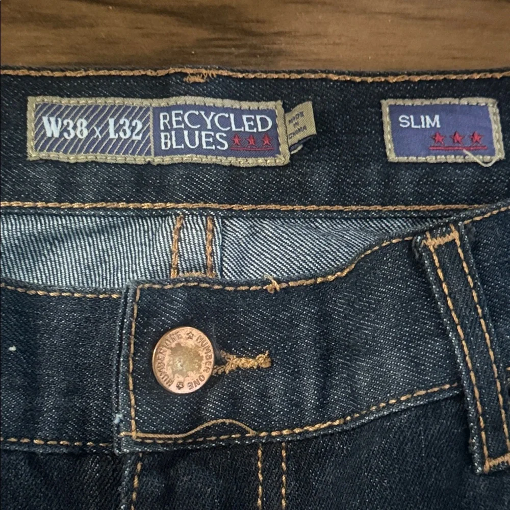 Recycled Blue Mens Slim Fit Denim Jeans